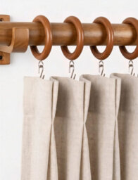 Homeelabador 24 X Premium 35mm Terracotta Colour Solid Wood Curtain Pole Rings With Eyelets For Curtain Poles - thumbnail 2