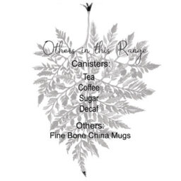 Purely Home Leaf Design Decaf Canister - By Rhiannon Chauncey - White Metal Enamel Medium Sized Kitchen Food Storage Container - thumbnail 3