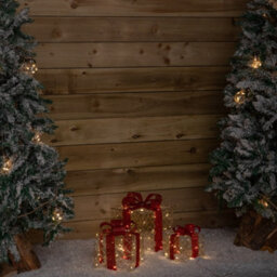 Samuel Alexander Set Of 3 Gold Light Up Christmas Parcel Decorations With 90 Warm White Leds - thumbnail 6
