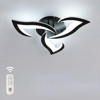 Pheashine Black Swallowtail Led Ceiling Lamp, 35W 3-Light Dimmable With Remote Control, 220V - image 1
