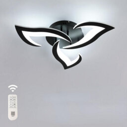 Pheashine Black Swallowtail Led Ceiling Lamp, 35W 3-Light Dimmable With Remote Control, 220V - thumbnail 1