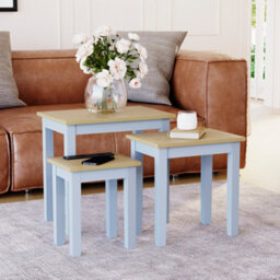 Lassic Vida Designs Yorkshire Nest Of 3 Tables, Oak & Grey