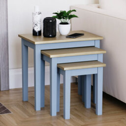 Lassic Vida Designs Yorkshire Nest Of 3 Tables, Oak & Grey - thumbnail 4