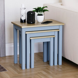 Lassic Vida Designs Yorkshire Nest Of 3 Tables, Oak & Grey - thumbnail 5
