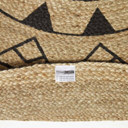 Homescapes Natural & Black Mandala Braided Jute Rug, 200 Cm Round - thumbnail 5