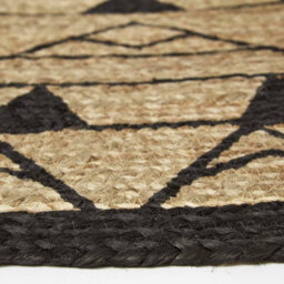Homescapes Natural & Black Mandala Braided Jute Rug, 200 Cm Round - thumbnail 4