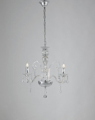 Luminosa Lighting Luminosa 3 Light Chandeliers Chrome, Crystal 60X65Cm - image 1