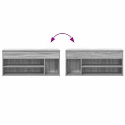Vidaxl Shoe Bench Grey Sonoma 102X30.5X45 Cm Engineered Wood - thumbnail 8