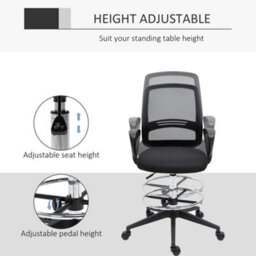 Vinsetto Draughtsman Chair Tall Office Chair With Adjustable Height - thumbnail 5