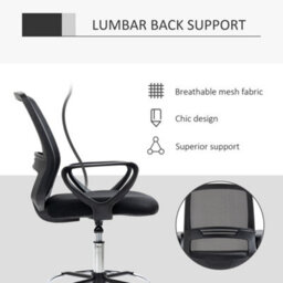 Vinsetto Draughtsman Chair Tall Office Chair With Adjustable Height - thumbnail 6