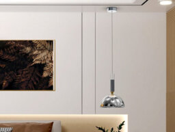 Luminosa Lighting Luminosa Charlize Dome Pendant Ceiling Light Silver Led 3000K - Uk Stock