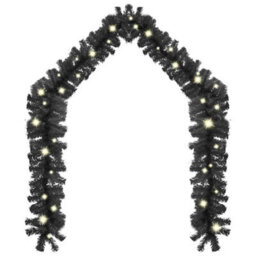 Vidaxl Christmas Garland With Led Lights 10 M Black Garlands - thumbnail 2