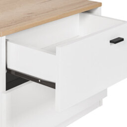 Wyld And Coco Nordicnest Bedside Table White Light Wood Mdf, 2 Deep Drawers, Matt Finish - thumbnail 6