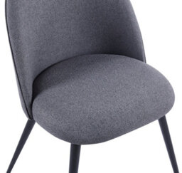 Hallowood Furniture Finley Small Round Dining Table In Black Finish With 4 Curved Back Grey Fabric Chairs - thumbnail 9