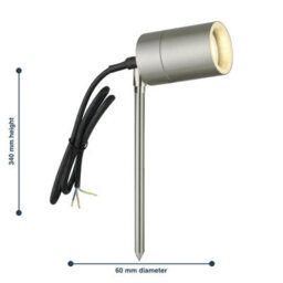 First Choice Lighting Blaze - Stainless Steel Outdoor Spike Light - thumbnail 4
