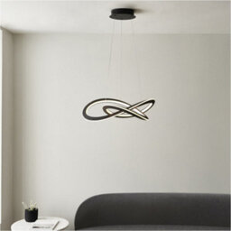 Loops Hanging Ceiling Pendant Light - Textured Black & White Silicone - 51W Led (Smd 2835) Warm White - thumbnail 4