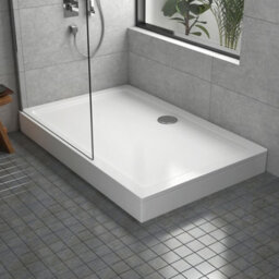 Royal Bathrooms 1700 X 800mm Rectangular Stone Shower Enclosure Tray With Riser Kit Gloss White 30mm Slimline - thumbnail 3