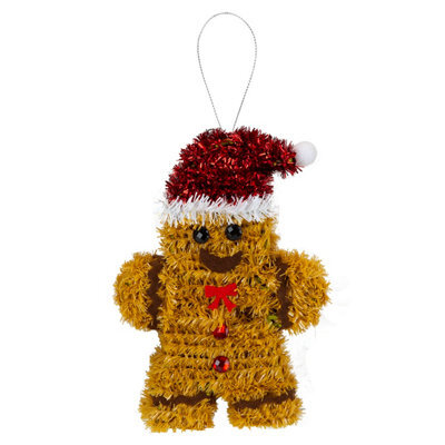 Christmas Decoration Tinsel Gingerbread Man X 1 11Cm X 16Cm Gingerbread Man - image 1