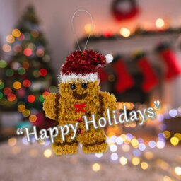 Christmas Decoration Tinsel Gingerbread Man X 1 11Cm X 16Cm Gingerbread Man - thumbnail 4