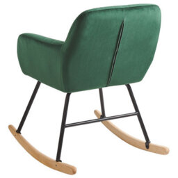 Beliani Rocking Chair Liarum Velvet Emerald Green - thumbnail 5