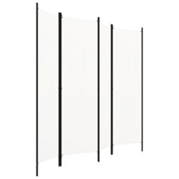 Berkfield Practical 4-Panel Room Divider Cream White 200X180 Cm