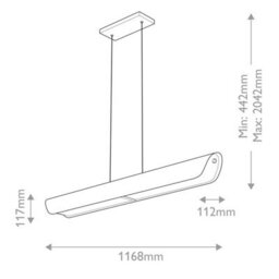 Luminosa Lighting Elstead Hinkley Arco Led Bar Pendant Ceiling Light Contemporary Black Oxide 3000K - thumbnail 3