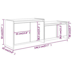 Berkfield Tv Cabinet Grey Sonoma 146.5X35X50 Cm Engineered Wood - thumbnail 9