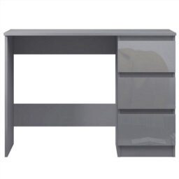 Fwstyle Grey Gloss Dressing Table 3 Drawer Desk - thumbnail 4