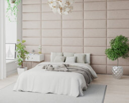 Aspire Easymount Wall Mounted Upholstered Panels, Modular Diy Headboard In Saxon Twill Fabric, Natural (Pack Of 2) - thumbnail 3