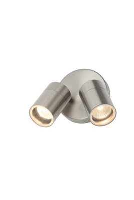 Generic Zinc Leto Twin Gu10 Wall Light Sst Wall Light Stainless Steel Zn-34018-Sst