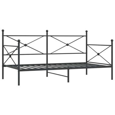 Berkfield Durable Day Bed Without Mattress Black 100X200 Cm Steel