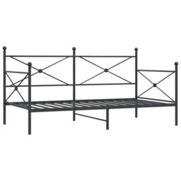 Berkfield Durable Day Bed Without Mattress Black 100X200 Cm Steel