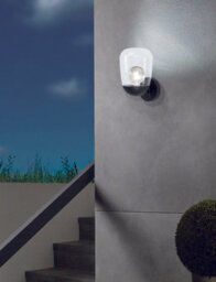 Stylish Ip44 Outdoor Wall Light In Black Aluminium And Plastic - thumbnail 3