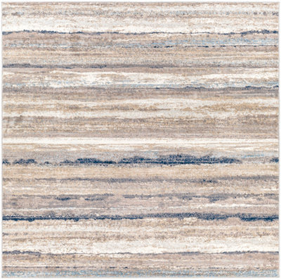 Livabliss Square Roma-Modern Grey Multicoloured Brown Living Dining Bedroom Rug 200 X 200 Cm Easy Care, Non Shedding - image 1
