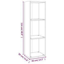 Berkfield Book Cabinet/tv Cabinet Grey Sonoma 36X30X114 Cm Engineered Wood - thumbnail 8