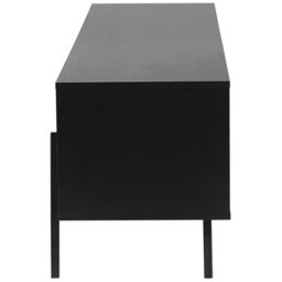 Beliani 76-Inch Tv Stand Brown Matt Wood Black Top Metal Legs 1 Drawer 2 Cabinets - thumbnail 6