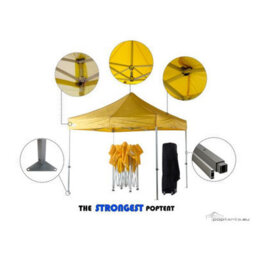 3M X 3M Heavy Duty Gazebo - Yellow - thumbnail 2