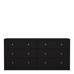Furniture To Go May Chest Of 6 Drawers (3+3) In Black (W) 143.1 X (H) 68.3 X (D) 31.7Cm - thumbnail 3