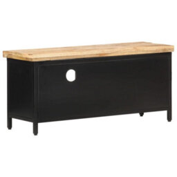 Berkfield Industrial Tv Cabinet 90X30X41 Cm Rough Mango Wood - thumbnail 4