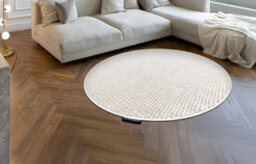 RugsX Carpet Casablanca Loop Circle White Beige Loop, Soft Circle 100 Cm