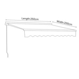 Living And Home Retractable Patio Canopy Awning Door Awning Garden Sun Shade Manual Shelter Outdoor ,grey,2.5M X 2 M - thumbnail 9
