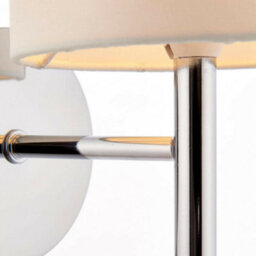 Dimmable Led Wall Light Chrome & Off White Shade Modern Lounge Lamp Lighting - thumbnail 4