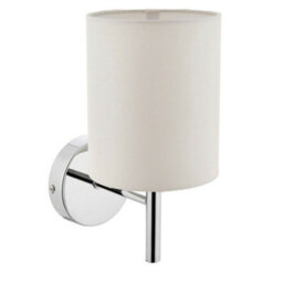 Dimmable Led Wall Light Chrome & Off White Shade Modern Lounge Lamp Lighting - thumbnail 3