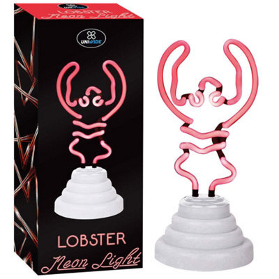22Cm Neon Lobster Light Lamp Bedroom Led Night Colourful Usb Battery Gift Xmas
