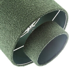 Happy Homewares Modern Tiered Pendant Shade In Luxurious Forest Green Boucle Fabric - thumbnail 5