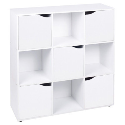 9 Cube Wooden Bookcase Shelving Display Shelves Storage Unit Wood Shelf Door - image 1