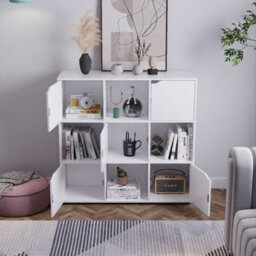  9 Cube Wooden Bookcase Shelving Display Shelves Storage Unit Wood Shelf Door - thumbnail 2