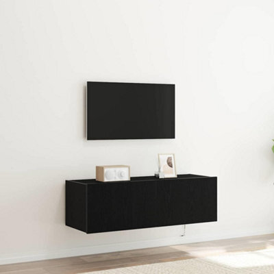Walplus Tv Wall Cabinet Black Oak 100 X 35 X 31 Cm Engineered Wood - image 1