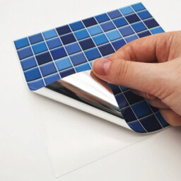 Walplus Classic Blue Mini Mosaic Peel And Stick Wall Tiles Stickers - 120Pcs Adhesive Stick On Tiles For Kitchen 15X15Cm (6In) - thumbnail 8