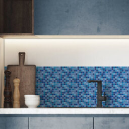 Walplus Classic Blue Mini Mosaic Peel And Stick Wall Tiles Stickers - 120Pcs Adhesive Stick On Tiles For Kitchen 15X15Cm (6In) - thumbnail 5